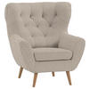 OHRENSESSEL in Cord Beige  - Eichefarben/Beige, Design, Holz/Textil (87/101/95cm) - Stylife