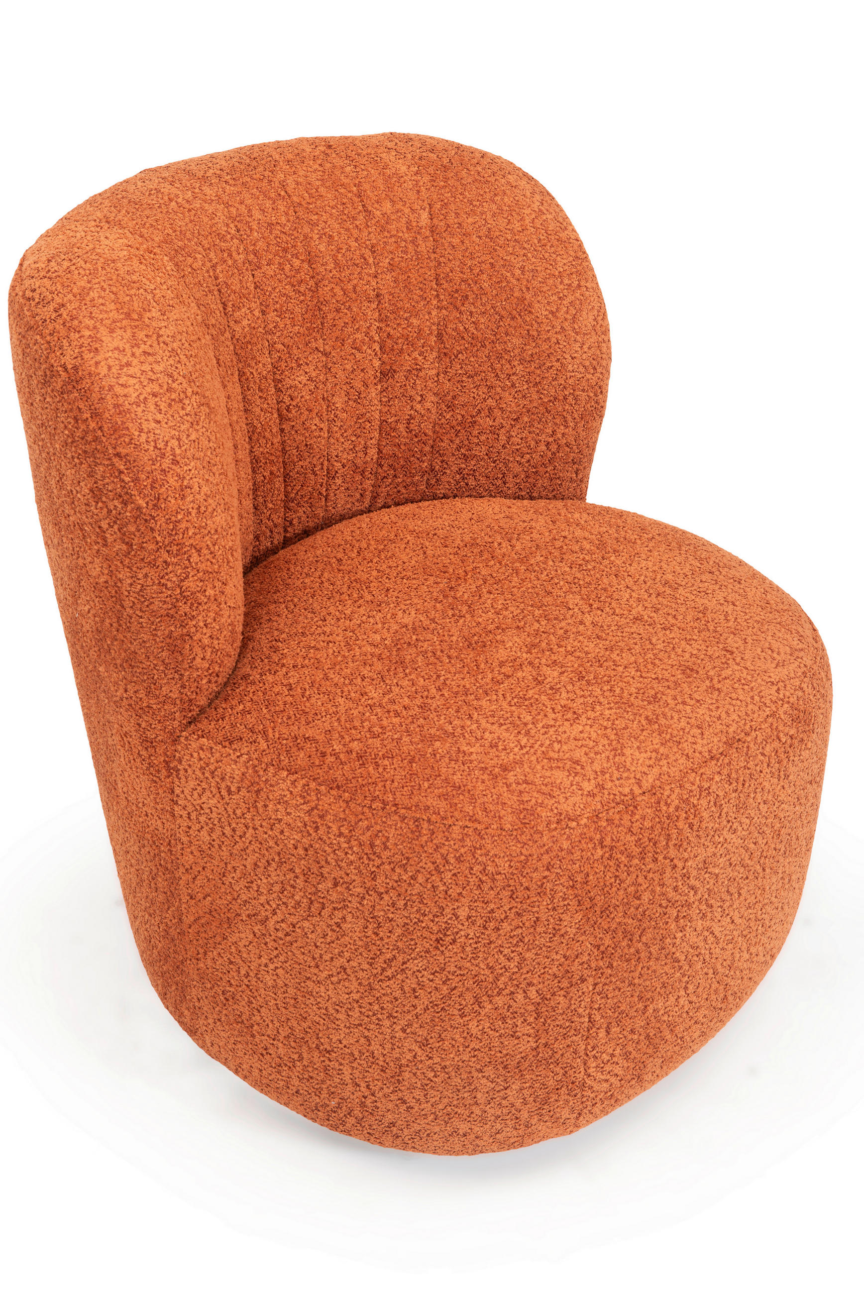 DESIGNSESSEL in Teddystoff Cognac  - Cognac, Design, Textil (73/76/80cm) - Welnova