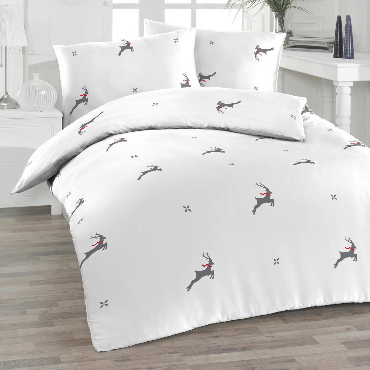 BETTWÄSCHE Flanell 200/200 cm  - Hellgrau, MODERN, Textil (200/200cm) - Florella