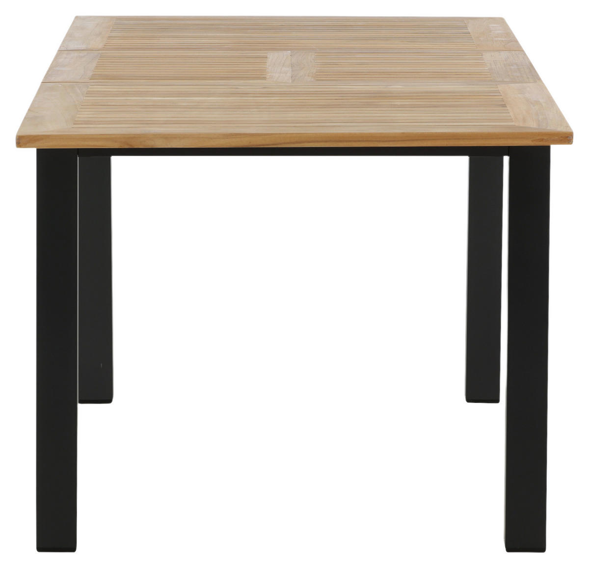 UTEBORD trä, metall rektangulär  - teakfärg/svart, Klassisk, metall/trä (210/90/75cm) - Gardenson