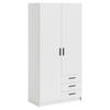 KLEIDERSCHRANK in Weiss  - Weiss/Schwarz, Basics, Holzwerkstoff/Metall (98,5ml) - MID.YOU