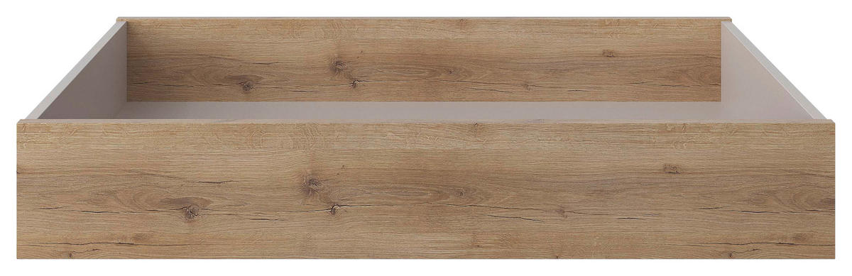 BETTKASTEN Eichefarben, Sandfarben  - Sandfarben/Eichefarben, Holzwerkstoff/Kunststoff (99/17/53cm) - Hom`in