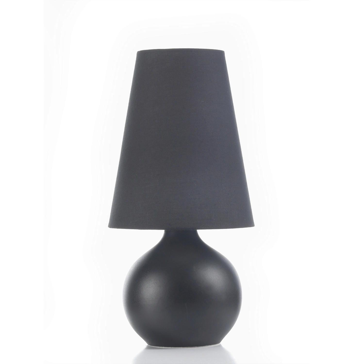STOLNÍ LAMPA, E27, 20/40 cm  - černá, Konvenční, textil/keramika (20/40cm)