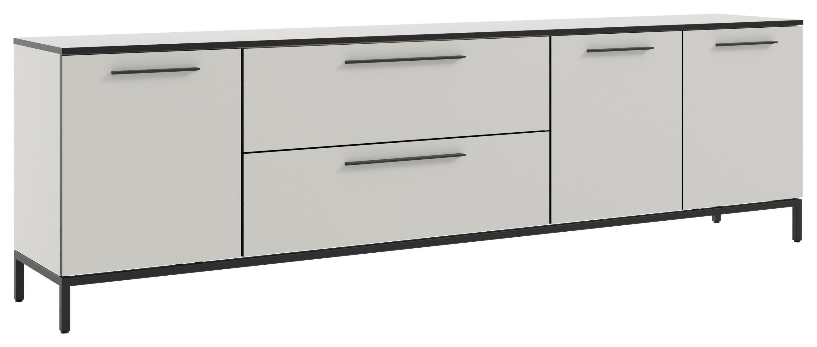 LOWBOARD Soul  in 225/66/40 cm  - Schwarz/Weiß, MODERN, Holzwerkstoff/Metall (225/66/40cm)