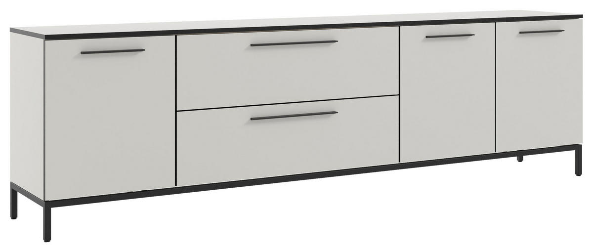 LOWBOARD Soul  in 225/66/40 cm  - Schwarz/Weiß, MODERN, Holzwerkstoff/Metall (225/66/40cm)