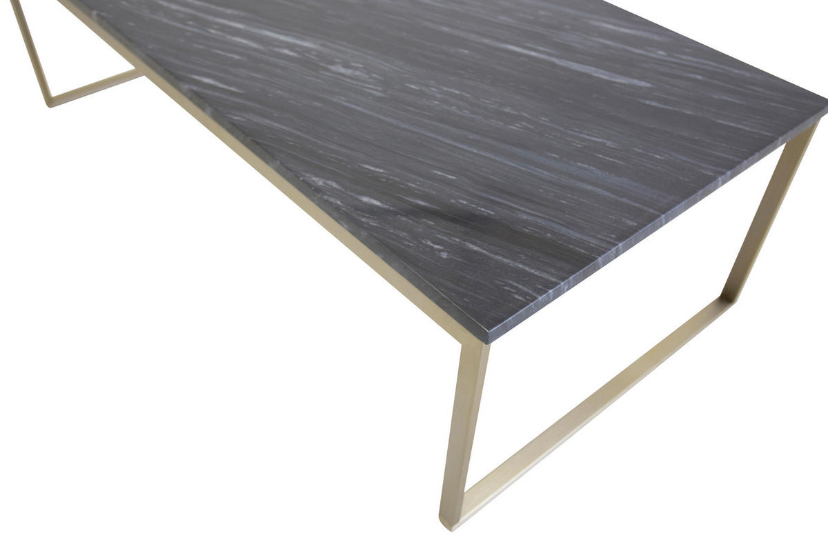 COUCHTISCH 120/60/36 cm rechteckig Goldfarben, Grau  - Goldfarben/Grau, Design, Stein/Metall (120/60/36cm) - Livetastic