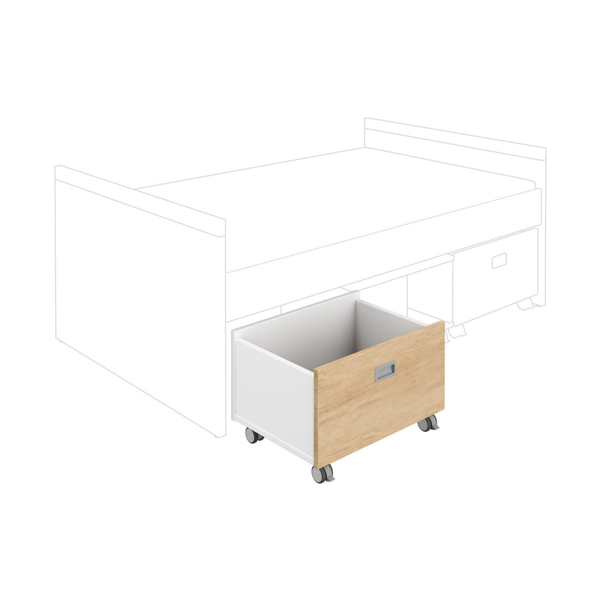 ROLLBOX  - Weiss/Eichefarben, Basics, Holzwerkstoff (65/40,4/47cm) - Paidi