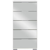 KOMMODE , 49/102/41 cm, 5 Schublade(n)  - Chromfarben/Alufarben, Design, Glas/Holzwerkstoff (49/102/41cm) - Carryhome