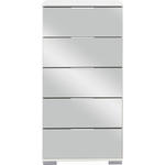 KOMMODE , 49/102/41 cm, 5 Schublade(n)  - Chromfarben/Alufarben, Design, Glas/Holzwerkstoff (49/102/41cm) - Carryhome