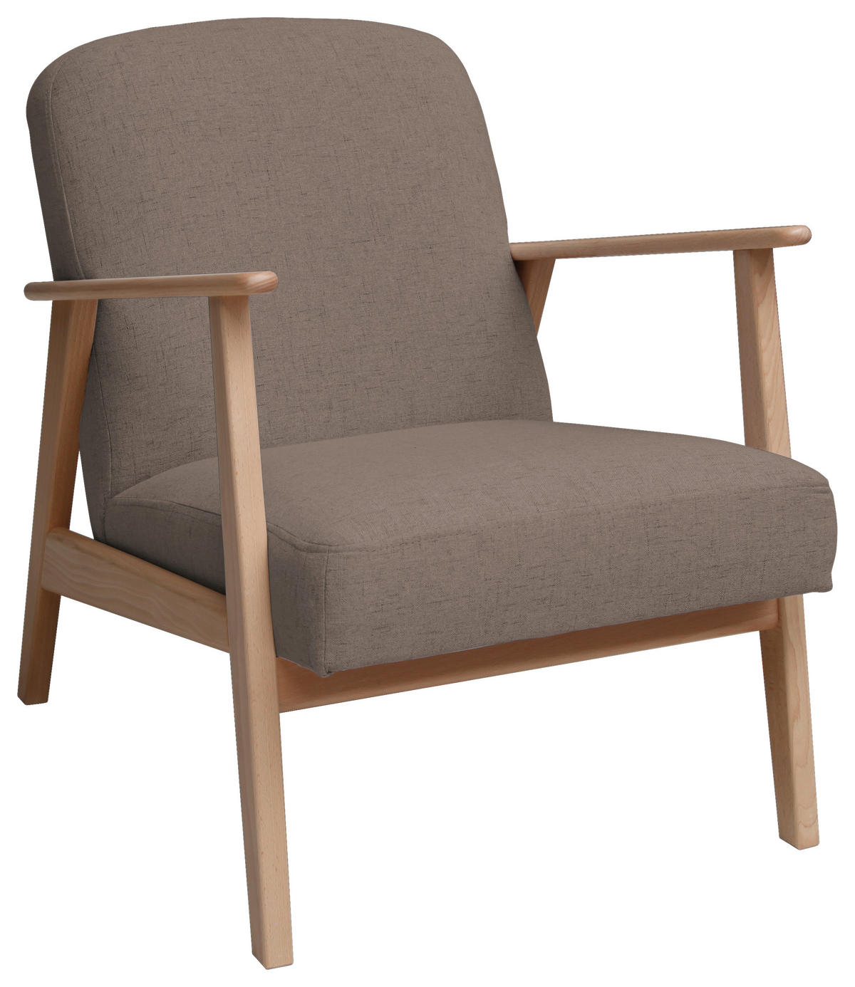 SESSEL in Webstoff Buchefarben, Hellbraun  - Hellbraun/Buchefarben, MODERN, Holz/Textil (63/78/78cm) - Livetastic