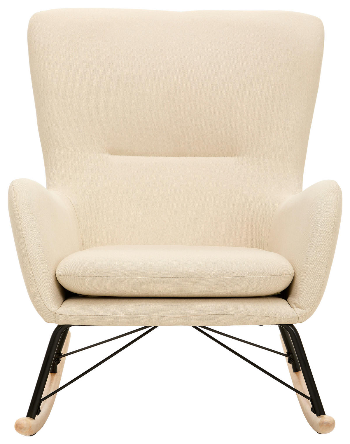 SCHAUKELSTUHL in Webstoff Creme  - Creme/Naturfarben, LIFESTYLE, Holz/Textil (71/94/91cm) - MID.YOU