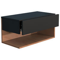 SÄNGBORD i svart, ekfärgad  - svart/ekfärgad, Modern, trämaterial (60/30/32cm) - MID.YOU