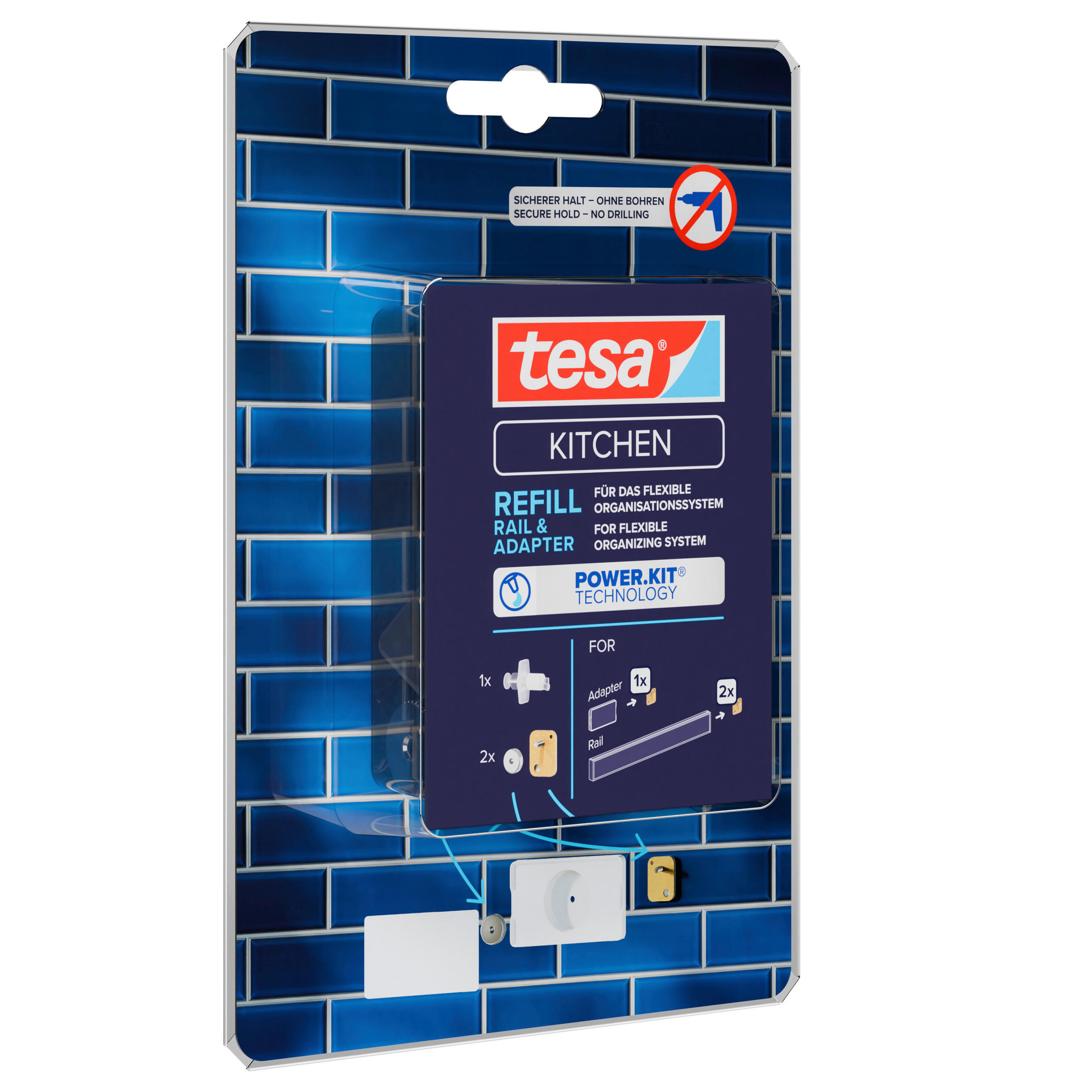 BEFESTIGUNGSSET  - Weiß, Basics, Kunststoff/Metall - Tesa