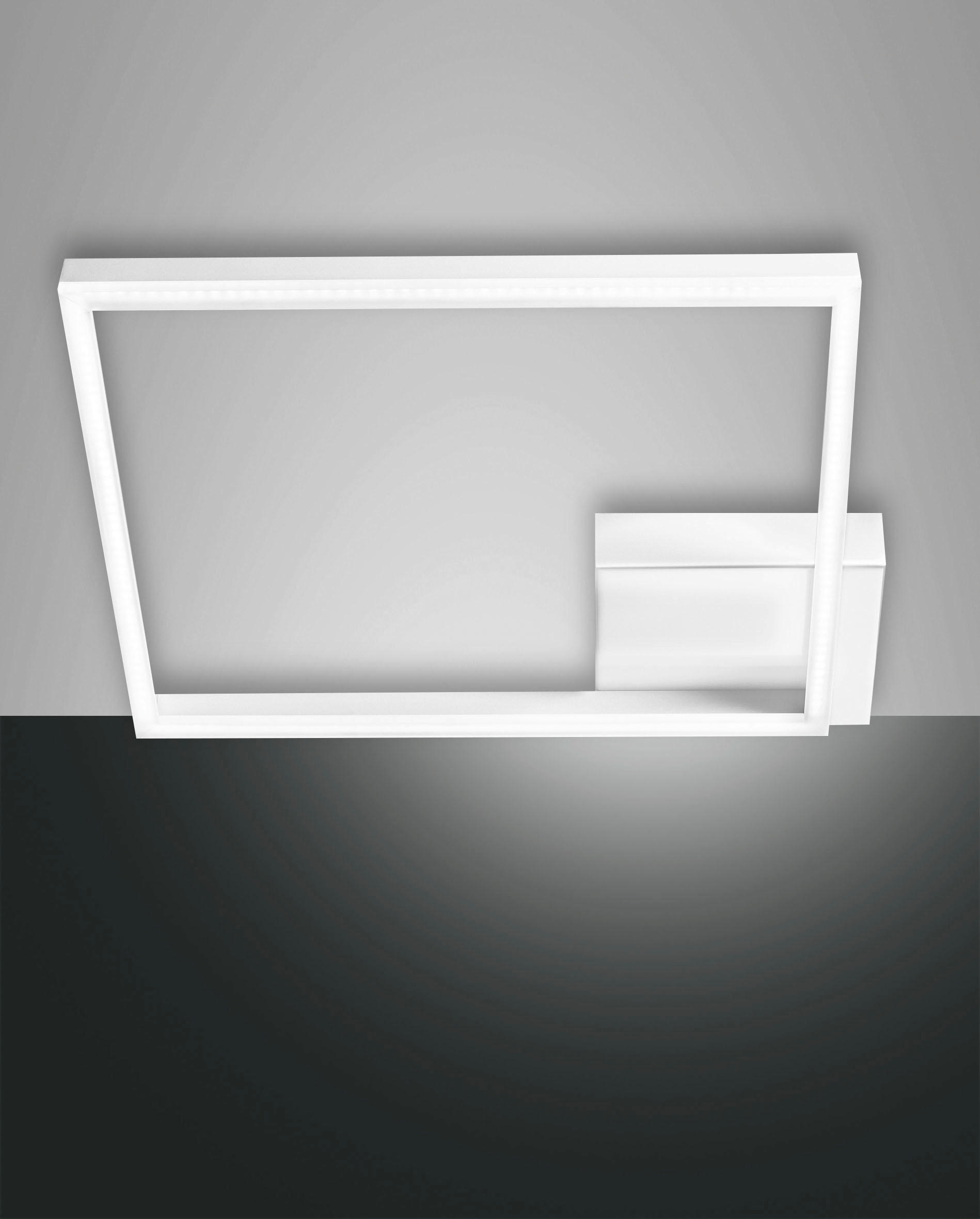 LED-DECKENLEUCHTE Bard 45/45/6,5 cm   - Weiß, Design, Kunststoff/Metall (45/45/6,5cm) - Fabas Luce