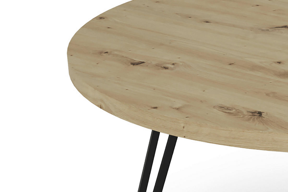 ESSTISCH in Metall, Holzwerkstoff 120/120/76 cm  - Schwarz/Eiche Artisan, LIFESTYLE, Holzwerkstoff/Metall (120/120/76cm) - MID.YOU