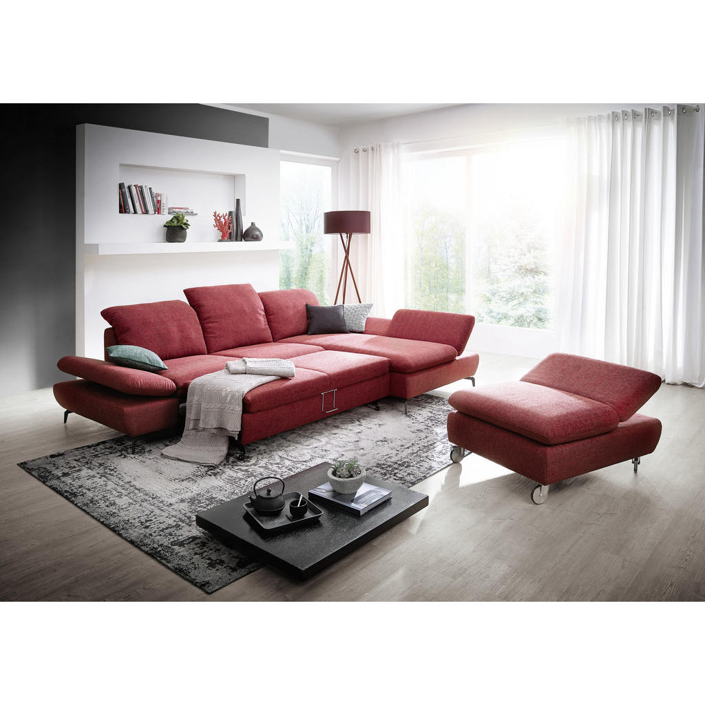 Thumbnail - Chilliano Ecksofa, Rot, Textil, 4-Sitzer, Ottomane rechts, L-Form, 315x200 cm, Goldenes M, Emas, DIN EN ISO 9001, Typena...