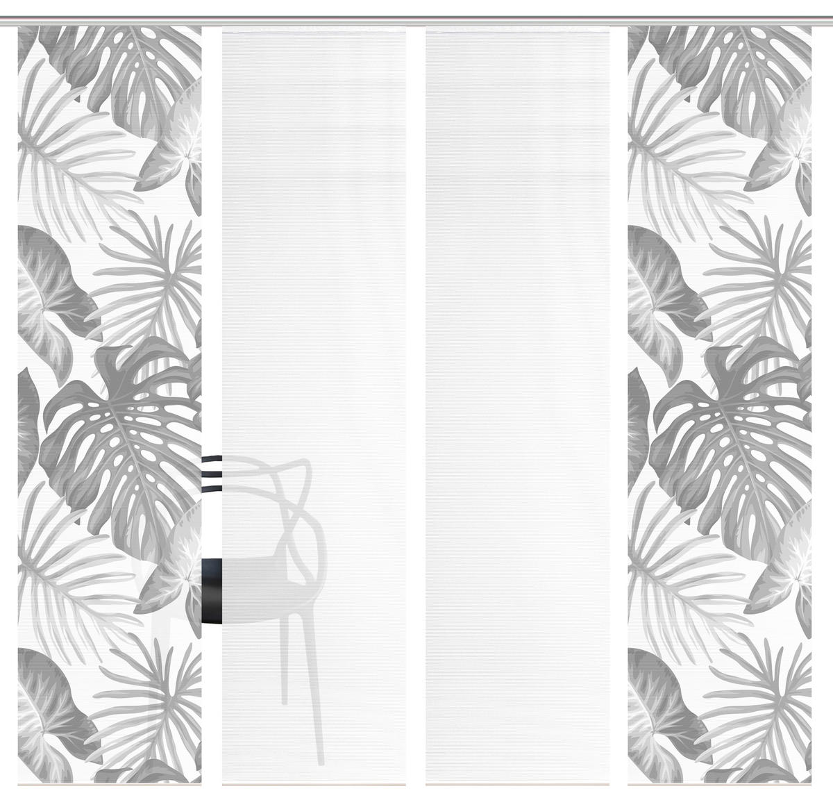 FLÄCHENVORHANG  4 Stück  blickdicht  60/260 cm   - Hellgrau/Weiß, Natur, Textil (60/260cm)