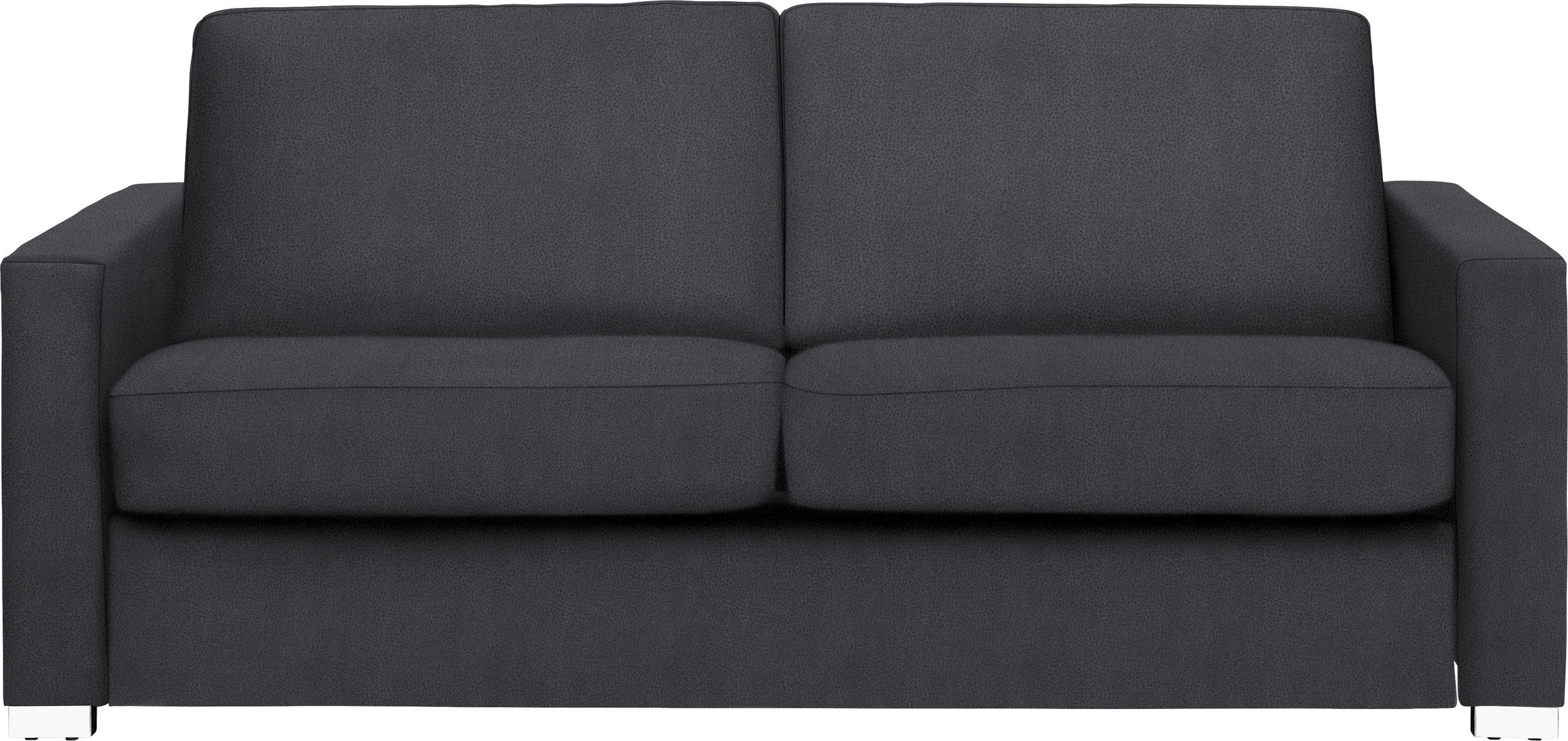 SCHLAFSOFA Flachgewebe Dunkelgrau  - Chromfarben/Dunkelgrau, KONVENTIONELL, Textil/Metall (188/86/97cm) - Novel