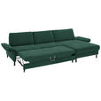 ECKSOFA Dieter Knoll in Chenille, Flachgewebe Waldgrün  316/175 cm  - Waldgrün/Schwarz, Design, Textil/Metall (316/175cm) - Dieter Knoll