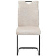 STUHL-SET 4 Stück  in Mikrofaser  - Beige/Schwarz, Design, Textil/Metall (43/97/57cm) - Xora