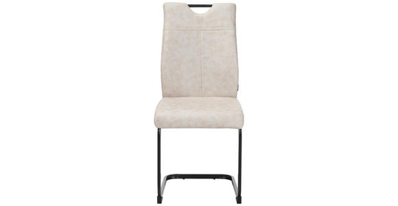 STUHL-SET 4 Stück  in Mikrofaser  - Beige/Schwarz, Design, Textil/Metall (43/97/57cm) - Xora