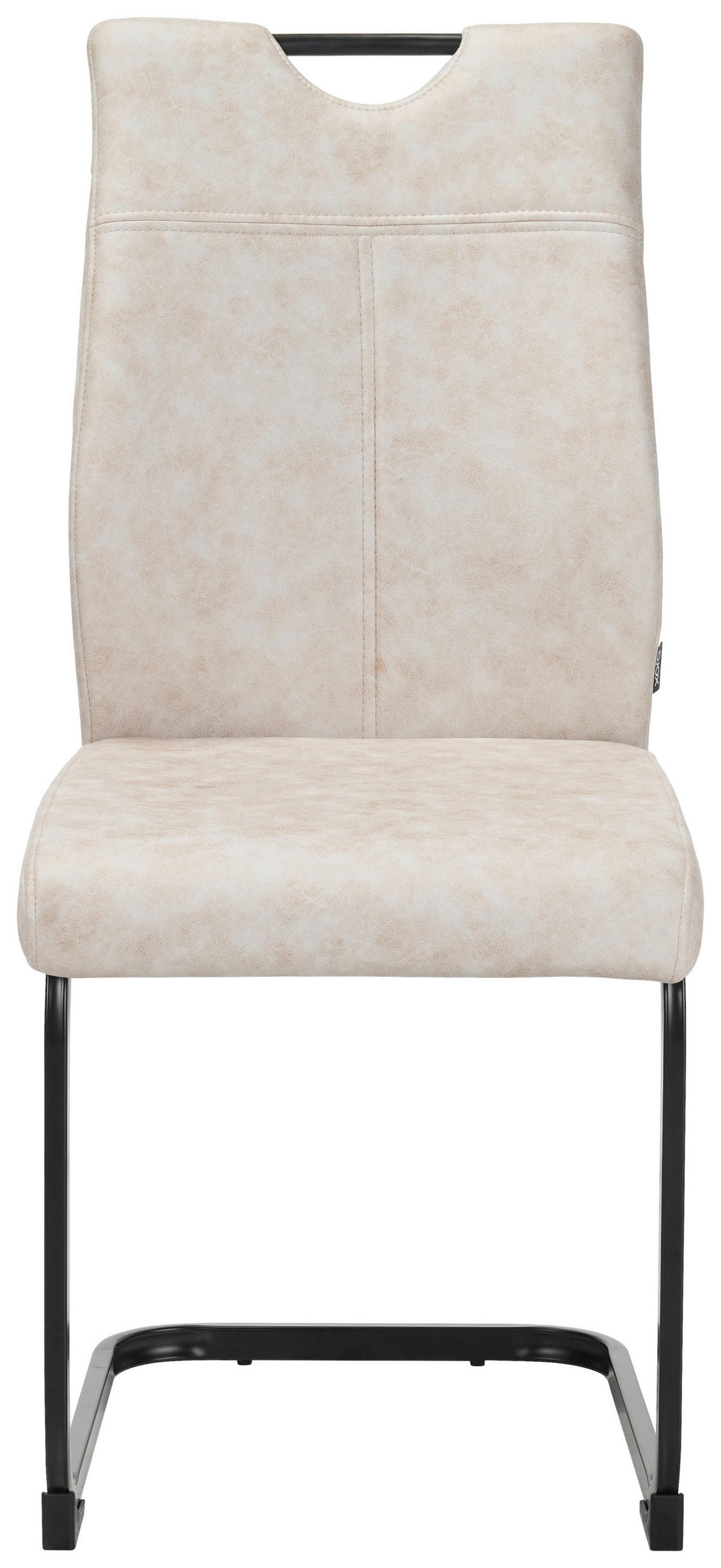 STUHL-SET 4 Stück  in Mikrofaser  - Beige/Schwarz, Design, Textil/Metall (43/97/57cm) - Xora