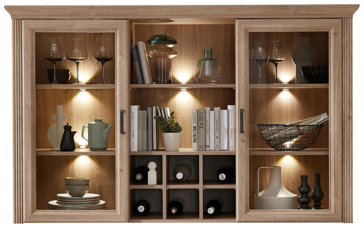 BUFFETAUFSATZ in Eichefarben - Eichefarben, Design, Holzwerkstoff/Metall (166/103/42cm) - MID.YOU