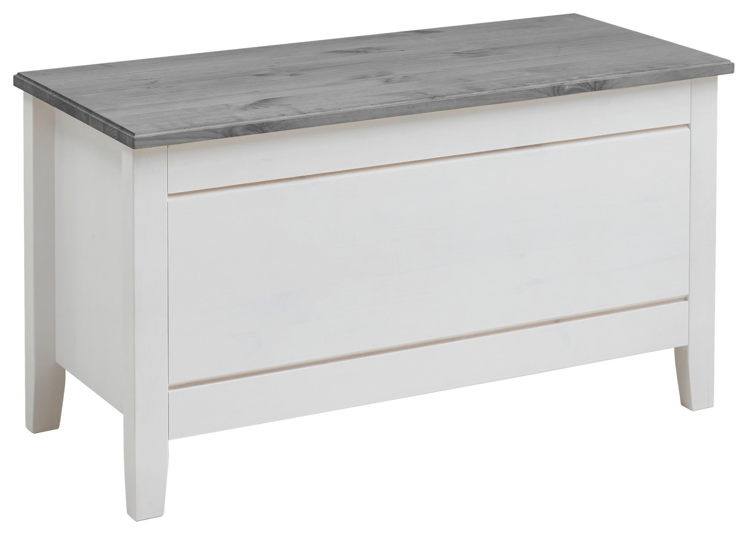 BETTBANK Kiefer Grau, Weiß  - Weiß/Grau, ROMANTIK / LANDHAUS, Holz (86/47/38cm) - Boxxx