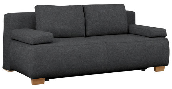 BOXSPRINGSOFA in Webstoff Dunkelgrau  - Dunkelgrau/Naturfarben, Design, Holz/Textil (205/93/108cm) - Venda