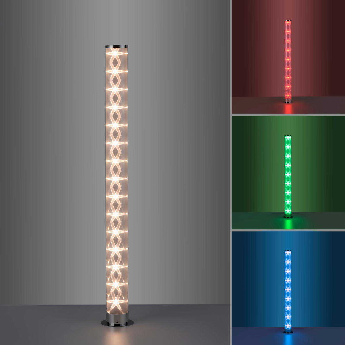 PODNA LED LAMPA - boja hroma, Osnovno, metal/plastika (8/8/100,3cm)