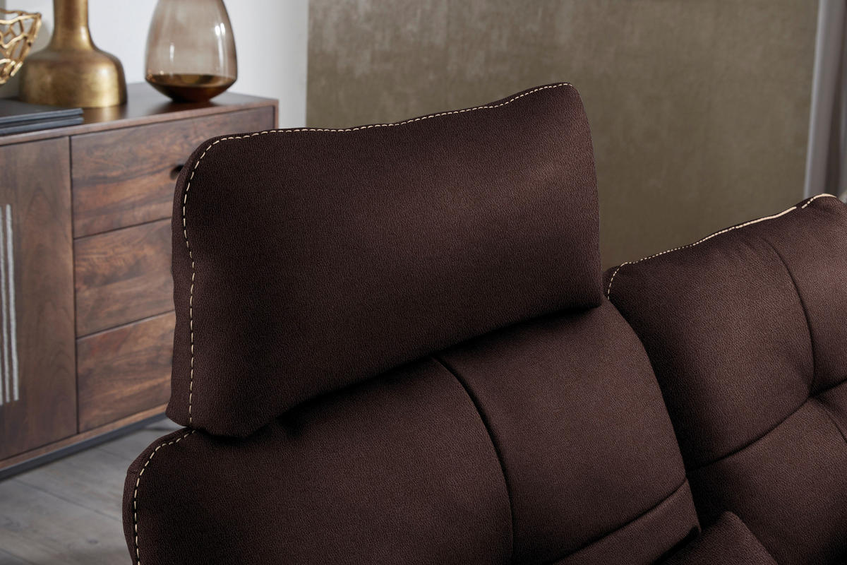 ECKSOFA in Echtleder Dunkelbraun  - Hellbraun/Dunkelbraun, Design, Leder/Metall (298/298cm) - Chilliano