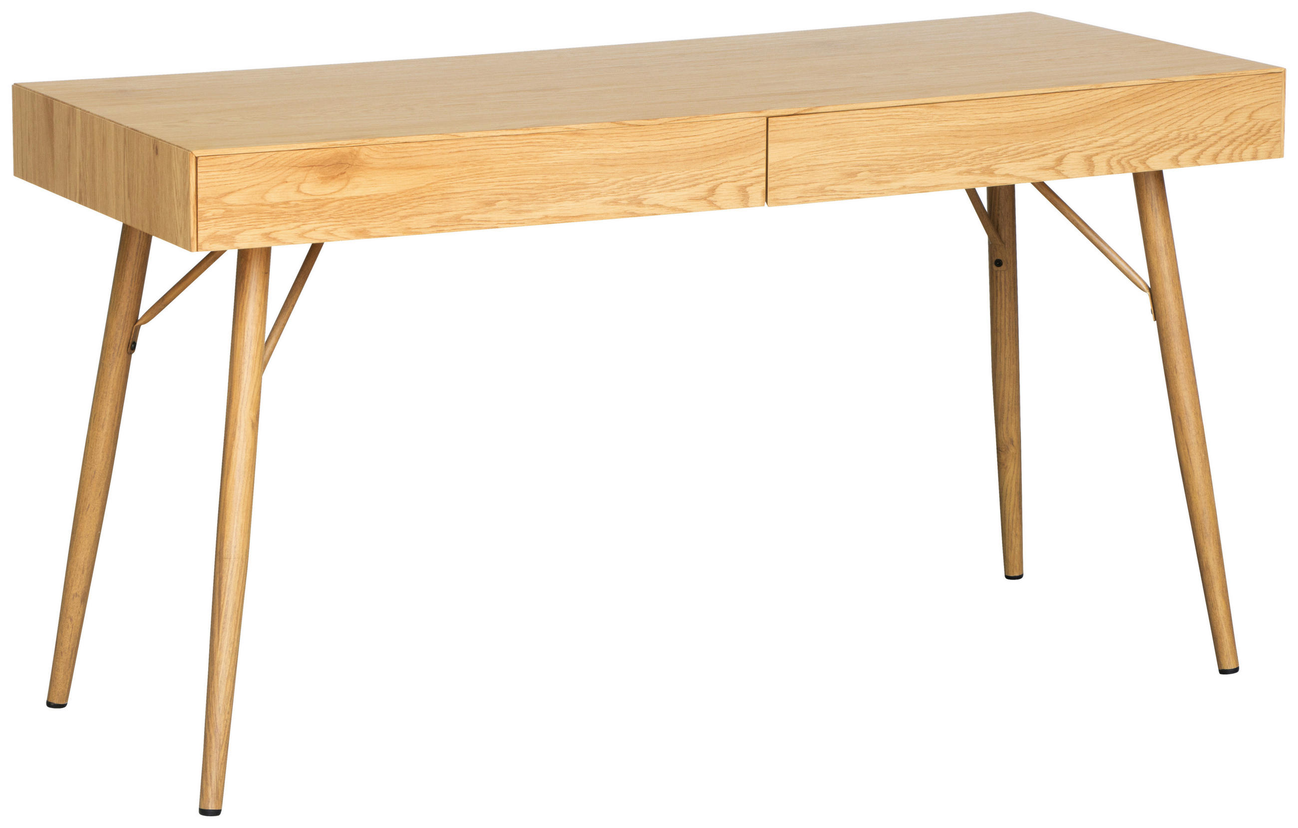 SCHREIBTISCH 140/60/75 cm  in Eichefarben  - Eichefarben, KONVENTIONELL, Holzwerkstoff/Metall (140/60/75cm) - Novel