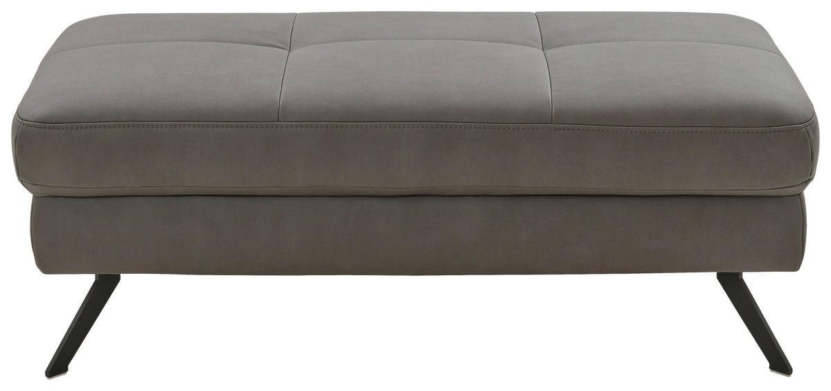 ECKSOFA in Lederlook, Mikrofaser Dunkelgrau  - Dunkelgrau/Schwarz, Design, Textil/Metall (261/220cm) - Beldomo System