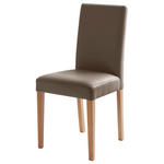 STUHL  in Lederlook Textil  - Buchefarben/Cappuccino, KONVENTIONELL, Holz/Textil (44/92/57cm) - Carryhome