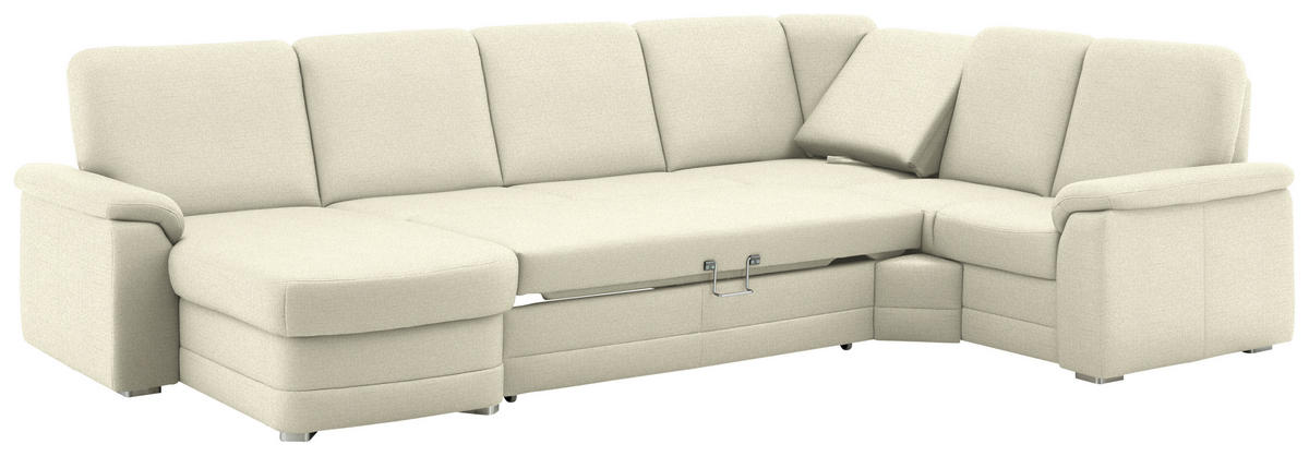 WOHNLANDSCHAFT  in Chenille Beige  - Beige/Alufarben, KONVENTIONELL, Holz/Textil (160/329/235cm) - Beldomo Comfort