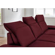 ECKSOFA in Echtleder Weinrot  - Weinrot/Schwarz, Design, Leder/Metall (328/193cm) - Dieter Knoll