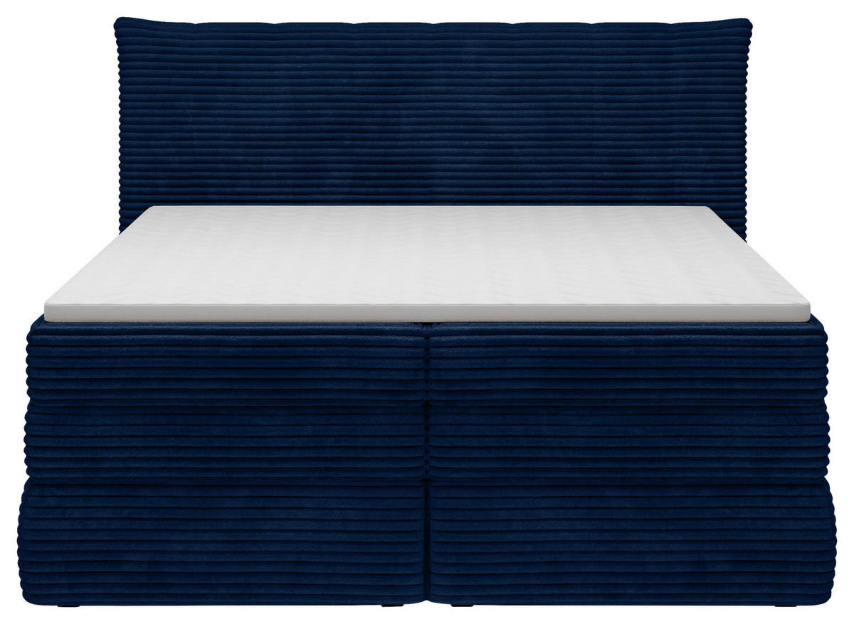 BOXSPRINGBETT 180/200 cm  in Dunkelblau  - Schwarz/Dunkelblau, Design, Kunststoff/Textil (180/200cm) - Chameo