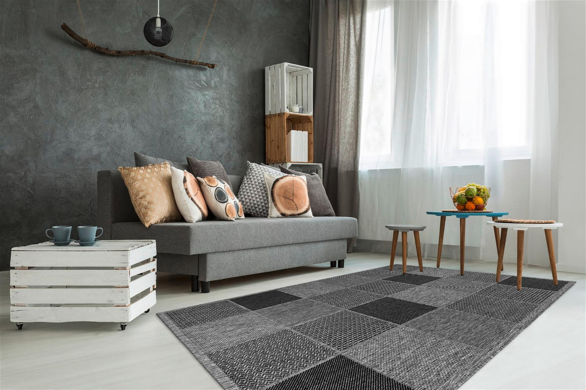 FLACHWEBETEPPICH 80/150 cm Indonesia - Sulawesi Silber Grau  - Grau, KONVENTIONELL, Textil (80/150cm)