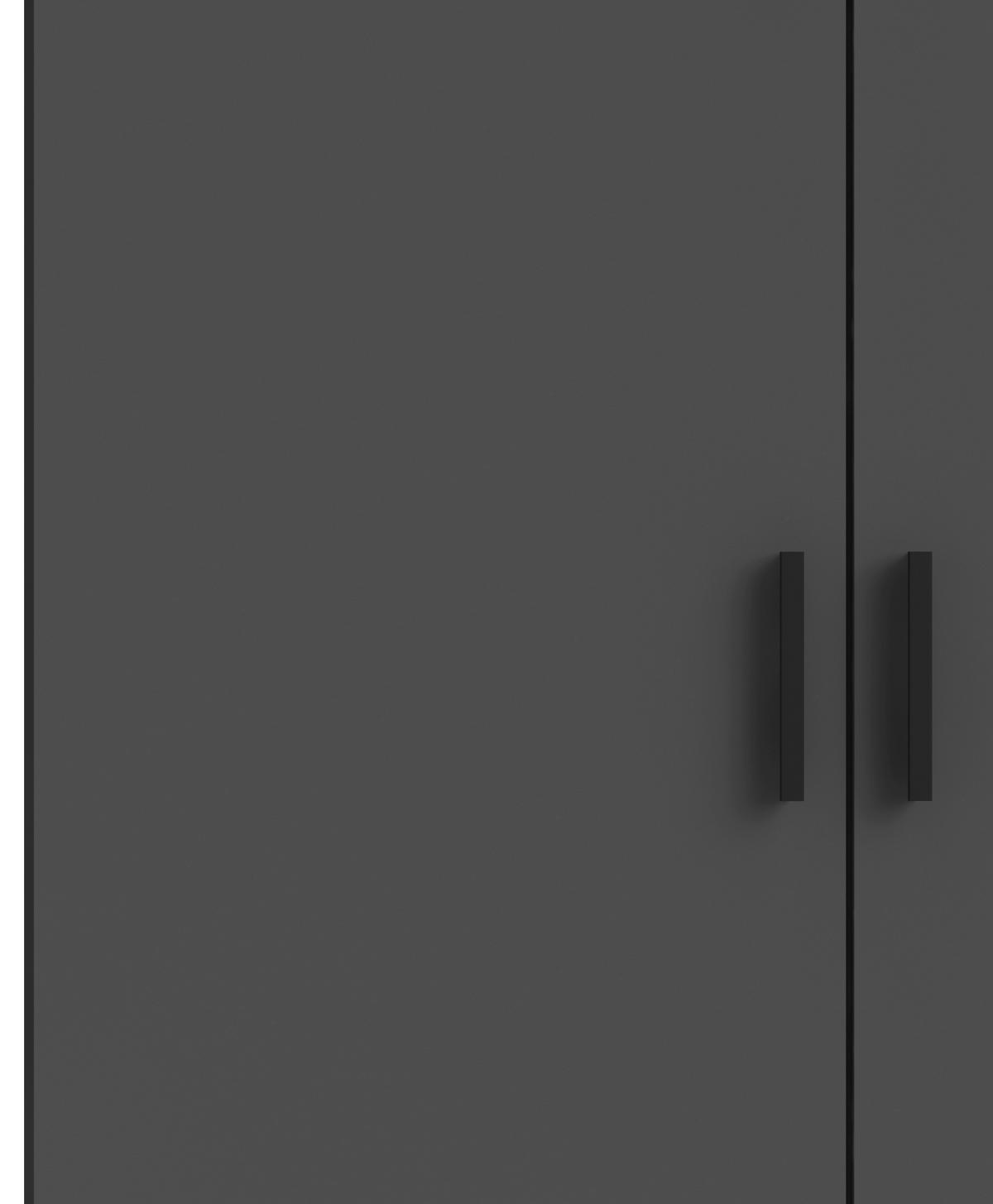 KLEIDERSCHRANK 98,5/200,4/49,8 cm 2-türig Grau  - Schwarz/Grau, Basics, Holzwerkstoff/Metall (98,5/200,4/49,8cm) - MID.YOU