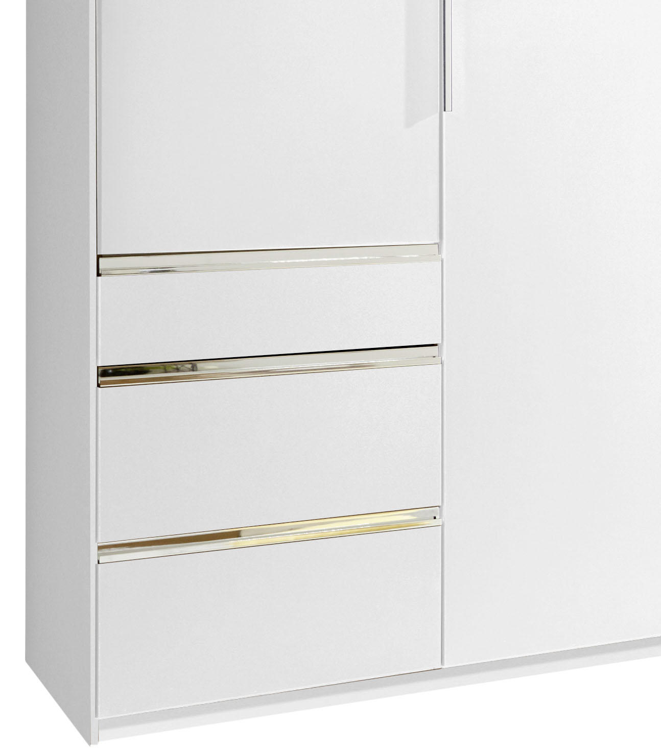 OMARA S KLASIČNIMI VRATI, bela  - barve kroma/bela, Moderno, kovina/umetna masa (250/216/58cm) - MID.YOU