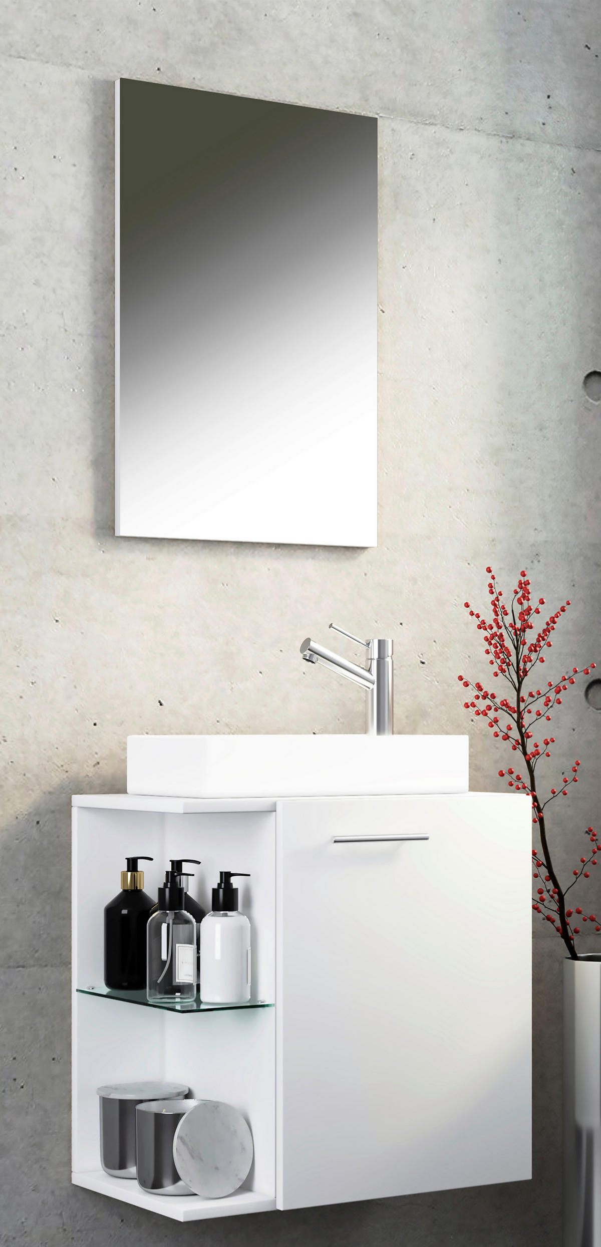 GÄSTEBAD 52 cm  - Weiß, MODERN, Keramik/Holzwerkstoff (52cm) - MID.YOU