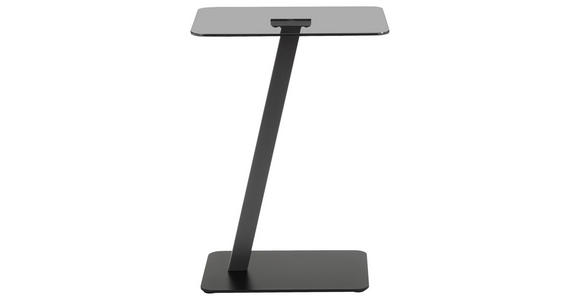 BEISTELLTISCH in Metall, Glas 40/30/55 cm  - Schwarz/Grau, Design, Glas/Metall (40/30/55cm) - Carryhome