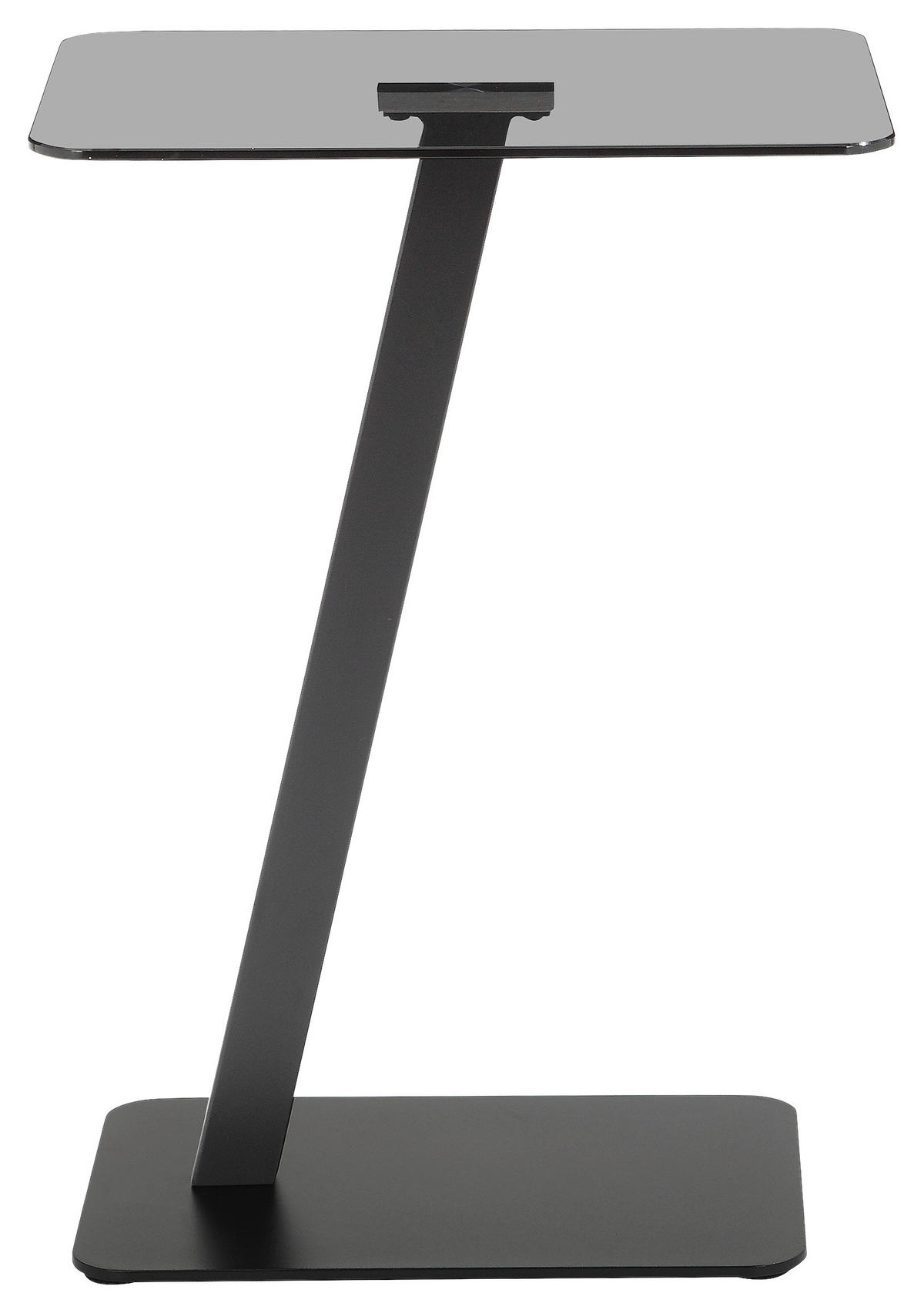 PRÍRUČNÝ STOLÍK, sivá, čierna - čierna/sivá, Design, kov/sklo (40/30/55cm) - Carryhome
