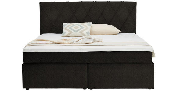 BOXSPRINGBETT 180/200 cm in Mokka - Schwarz/Mokka, Design, Kunststoff/Textil (180/200cm) - Xora