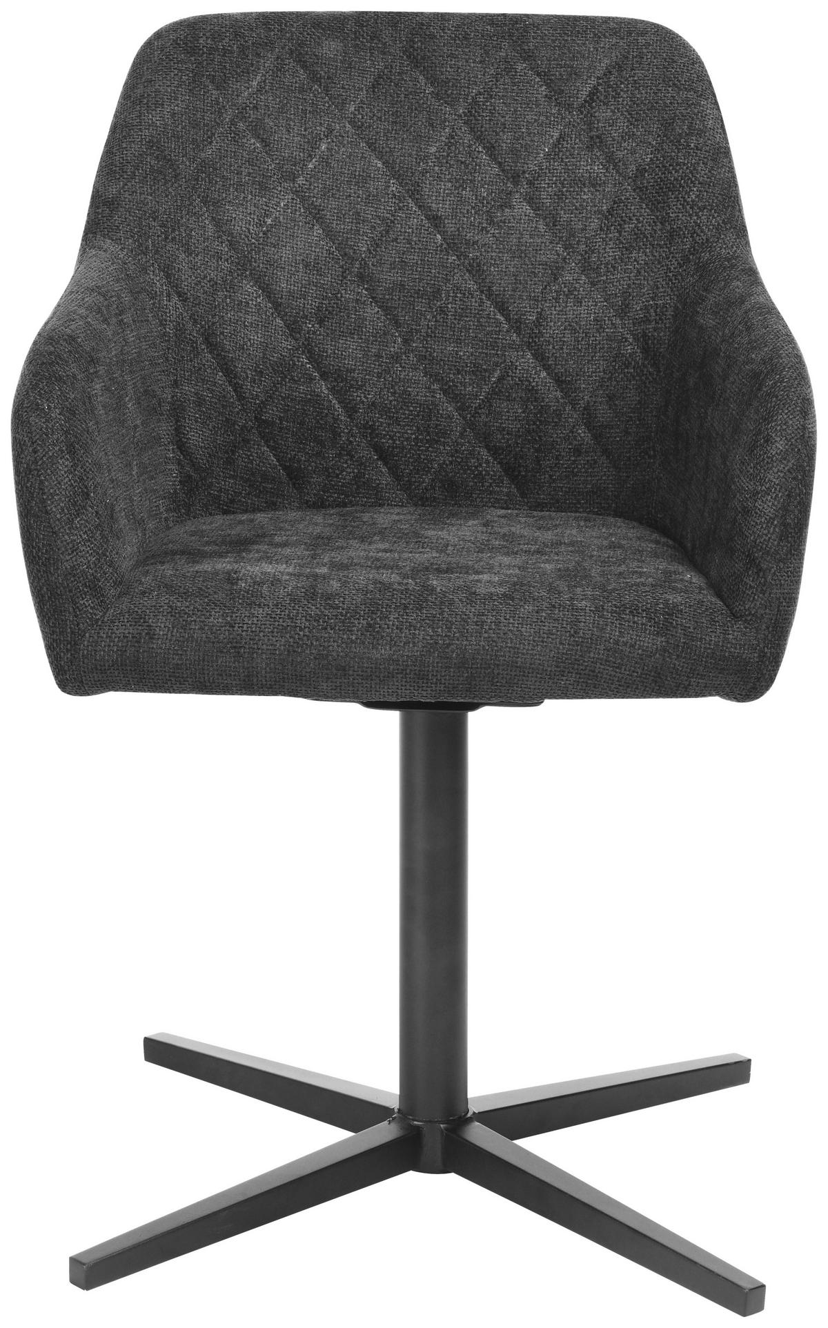 ŽIDLE S PODRUČKAMI, železo, vzhled lnu, černá - černá, Moderní, kov/dřevo (54/84/61cm) - Livetastic