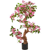 KUNSTBLUME Bougainvillea  - Mauve/Schwarz, Basics, Holz/Kunststoff (130cm)