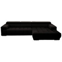 ECKSOFA  in Mikrofaser Dunkelbraun  335/190 cm  - Dunkelbraun/Silberfarben, Design, Textil/Metall (335/190cm) - Beldomo Speed