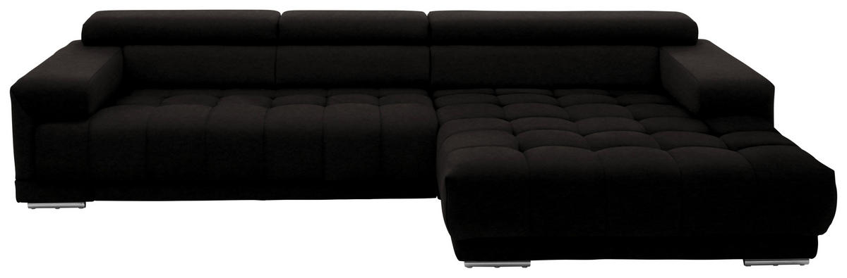 ECKSOFA  in Mikrofaser Dunkelbraun  335/190 cm  - Dunkelbraun/Silberfarben, Design, Textil/Metall (335/190cm) - Beldomo Speed