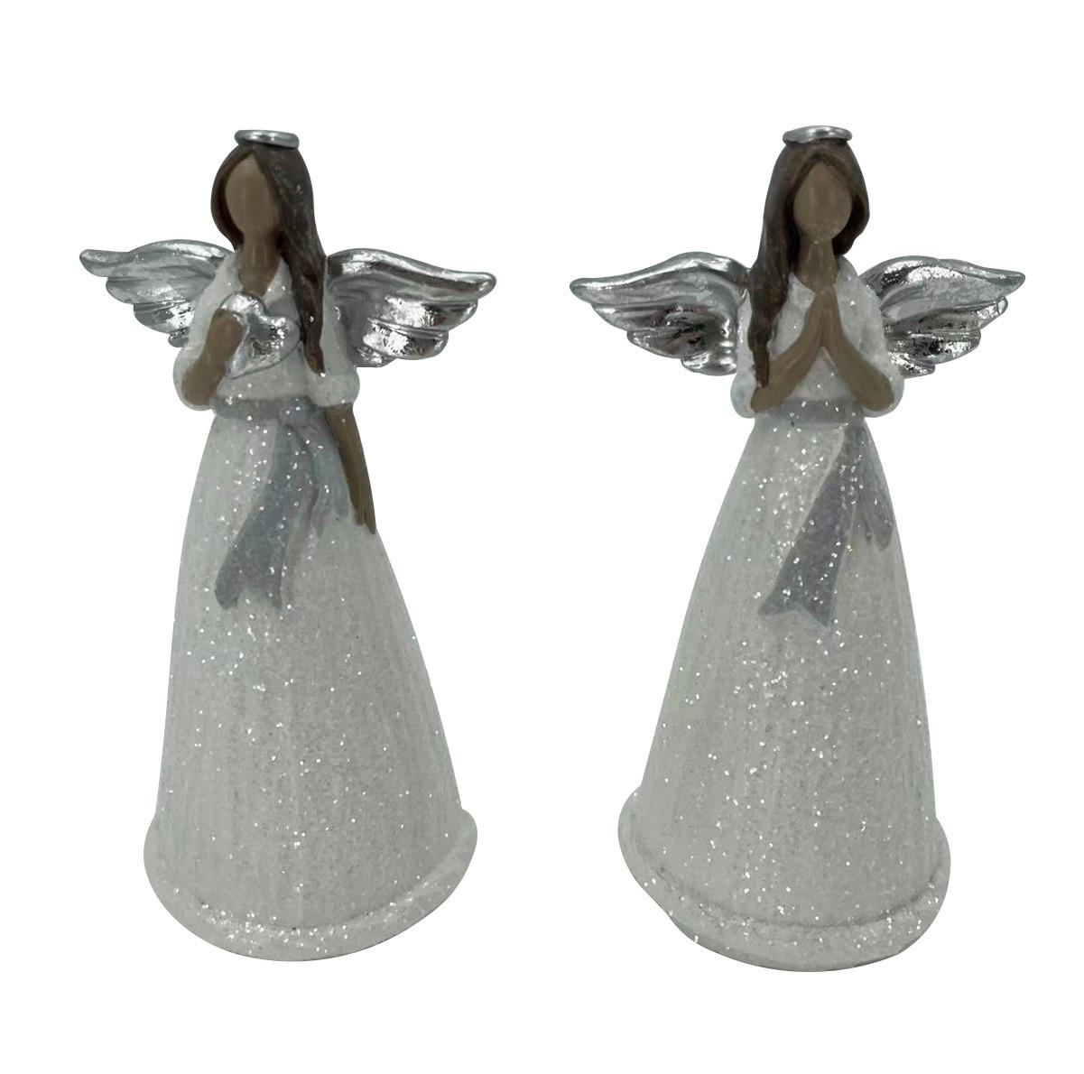 DEKORAČNÝ ANJEL - biela, Basics, plast (7/15/6cm)