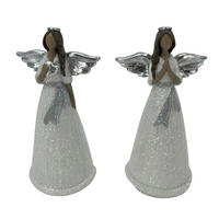 DEKORAČNÝ ANJEL - biela, Basics, plast (7/15/6cm)